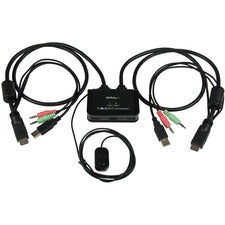 StarTech.com 2 Port USB HDMI Cable KVM Switch with Audio and Remote Switch - USB Powered 2 Computer(s) - 1 Local User(s) - 1920 x 1200 - 3 x USB - 2 x HDMI