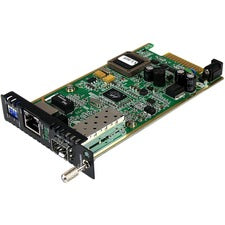 StarTech.com Gigabit Ethernet Fiber Media Converter Card Module with Open SFP Slot 1 x Network (RJ-45) - Gigabit Ethernet - 10/100/1000Base-T, 1000Base-SX, 1000Base-LX - 1 x Expansion Slots - SFP (mini-GBIC) - 1 x SFP Slots - Internal - TAA Compliant