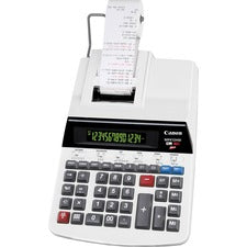 Canon MP41DHIII Heavy-duty Printing Calculator Dual Color Print - Dot Matrix - 4.3 lps - Heavy Duty, Auto Power Off, Sign Change, Item Count - 14 Digits - LCD - AC Supply Powered - 3.3" Height x 9" Width x 14" Depth - Gray - 1 Each