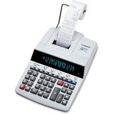 Canon MP49DII Desktop Printing Calculator Dual Color Print - Dot Matrix - 4.8 lps - Heavy Duty, Extra Large Display, Auto Power Off, Clock, Calendar, Sign Change, Item Count - 14 Digits - Fluorescent - AC Supply Powered - 3.4" Height x 8.9" Width x 14.1"