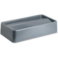 Genuine Joe Space-Saving Container Swing Lid Rectangular - Gray - 1 Each