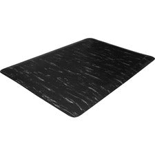 Genuine Joe Marble Top Anti-fatigue Mats Office, Airport, Bank, Copier, Teller Station, Service Counter, Assembly Line, Industry - 24" Width x 36" Depth x 0.500" Thickness - High Density Foam (HDF) - Black Marble - 1 Each