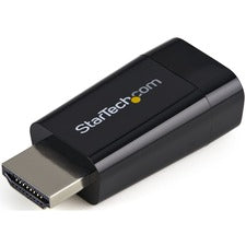 StarTech.com Compact HDMI to VGA Adapter Converter - 1920x1200/1080p 1 x 19-pin HDMI Digital Video Male - 1 x 15-pin HD-15 VGA Female - 1920 x 1200 Supported - Black - 1 Each