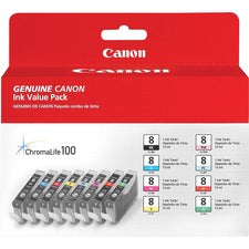 Canon CLI-8 Original Inkjet Ink Cartridge - Multi-pack - Black, Cyan, Magenta, Yellow, Photo Cyan, Photo Magenta, Red, Green - 8 / Pack Inkjet - 8 / Pack - Black, Cyan, Magenta, Yellow, Photo Cyan, Photo Magenta, Red, Green - 8 / Pack
