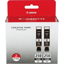 Canon PGI-250 XL Original High Yield Inkjet Ink Cartridge - Twin-pack - Pigment Black - 2 / Pack Inkjet - High Yield - Pigment Black - 2 / Pack