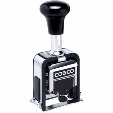 Cosco Self-inking Automatic Numbering Machine Number Stamp - 6 Bands - Black - 1 Each