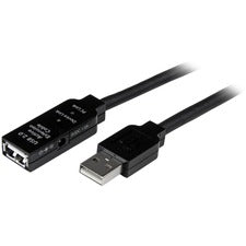 StarTech.com 10m USB 2.0 Active Extension Cable - M/F 32.81 ft USB Data Transfer Cable for Wall Outlet, Power Adapter - First End: 1 x 4-pin USB 2.0 Type A - Male - Second End: 1 x 4-pin USB 2.0 Type A - Female, 1 x Power - 480 Mbit/s - Extension Cable -