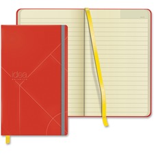 TOPS Idea Collective Hard Cover Journal 120 Sheets - 5" x 8 1/4" Sheet Size - 0.63" Height x 5" Width x 8.3" Length - Cream Paper - Red Cover - Acid-free, Durable Cover, Ribbon Marker, Elastic Closure, Pocket - 1 Each