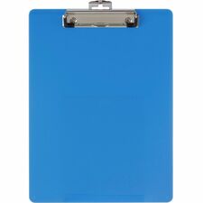 Officemate Low-profile Clip Plastic Clipboard 8 1/2" x 11" Sheet Size - Acrylic - Blue - 1 Each