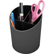 Deflecto Sustainable Office Recycled Large Pencil Cup 5.6" Height x 4.4" Width x 4.4" Length - Black - 1 Each