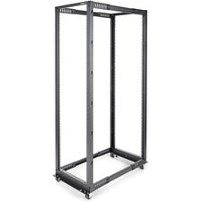 StarTech.com 4POSTRACK42 Rack Frame For Server, LAN Switch, KVM Switch, Patch Panel, A/V Equipment - 42U Rack Height x 19" Rack Width x 40" Rack Depth - Floor Standing Open Frame - 4 Post - Black - Steel, Cold Rolled Steel - 1322.77 lb Static/Stationary W