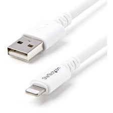 StarTech.com Sync/Charge Lightning/USB Data Transfer Cable 9.84 ft Lightning/USB Data Transfer Cable for iPhone, iPod, iPad, Mobile Device - First End: 1 x USB - Second End: 1 x 8-pin Lightning - 480 Mbit/s - MFI - Nickel Plated Connector - 20/28 AWG - Wh