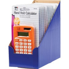 Charles Leonard 8-digit Hand Held Calculator Dual Power, Non-slip Rubber Key - 8 Digits - Battery Powered - Assorted - 12 / Display Box