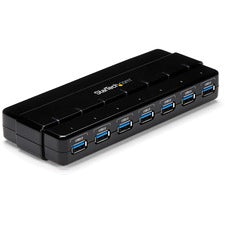 StarTech.com 7 Port SuperSpeed USB 3.0 Hub - Desktop USB Hub with Power Adapter - Black USB - External - 7 USB Port(s) - 7 USB 3.0 Port(s) - PC, Mac