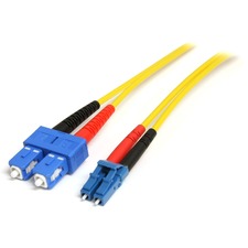 StarTech.com 10m Single Mode Duplex Fiber Patch Cable LC-SC 32.81 ft Fiber Optic Network Cable for Network Device, Patch Panel, Hub, Switch, Router - First End: 2 x LC Network - Male - Second End: 2 x SC Network - Male - 100 Gbit/s - Patch Cable - LSZH -