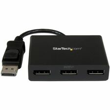 StarTech.com MST hub - DisplayPort to 3x DisplayPort 4096 x 2160 - 78.74" Maximum Operating Distance - DisplayPort - Plastic - Black