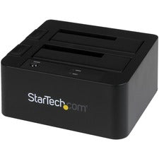 StarTech.com Drive Dock SATA/600 - USB 3.0 Type B, eSATA Host Interface - UASP Support External - Black Hot Swappable Bays - 2 x HDD Supported - 2 x SSD Supported - 2 x Total Bay - 2 x 2.5"/3.5" Bay - Plastic