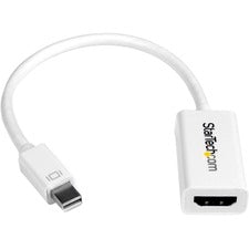 StarTech.com Mini-DisplayPort to HDMI Active Adapter 1 x 20-pin Mini DisplayPort 1.2 Digital Audio/Video - Male - 1 x 19-pin HDMI 1.4 Digital Audio/Video - Female - Nickel Connector - White - 1 Each