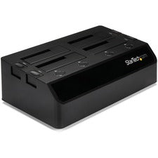 StarTech.com Drive Dock SATA/600 - USB 3.0 Type B Host Interface - UASP Support External - Black 4 x HDD Supported - 4 x SSD Supported - 4 x Total Bay - 4 x 2.5"/3.5" Bay - Plastic