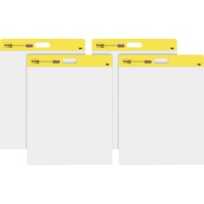Post-it® Self-Stick Wall Pads 20 Sheets - Plain - Stapled - 18.50 lb Basis Weight - 20" x 23" Sheet Size - White Paper - Cardboard Cover - Self-adhesive, Repositionable, Bleed Resistant - 2/Pack - 2 / Carton