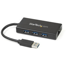 StarTech.com Aluminum USB 3.0 Hub w/ GbE Adapter USB 3.0 Type A - External - 3 USB Port(s) - 1 Network (RJ-45) Port(s) - 3 USB 3.0 Port(s) - PC, Mac, Linux, ChromeOS
