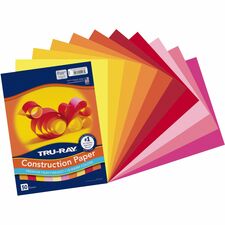 Tru-Ray Construction Paper Project, Bulletin Board - 12" Width x 9" Length - Warm Assorted - Paper - 50 / Pack