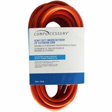 Compucessory Heavy-duty Indoor/Outdoor Extension Cord 16 Gauge - 125 V AC / 13 A - Orange - 25 ft Cord Length - 1 Each