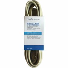 Compucessory Heavy Duty Indoor Extension Cord 14 Gauge - 125 V AC / 15 A - Beige - 15 ft Cord Length - 1 Each
