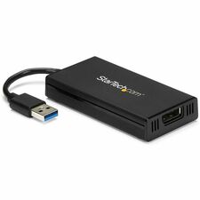 StarTech.com USB 3.0 to DisplayPort Video Card 1 x 9-pin USB 3.0 Type A - Male - 1 x 20-pin DisplayPort Digital Audio/Video - Female - 1920 x 1080 Supported - Black - 1 Each - TAA Compliant