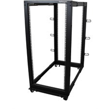 StarTech.com Rack Cabinet For Server, LAN Switch, A/V Equipment, Patch Panel, KVM Switch - 25U Rack Height x 19" Rack Width x 40" Rack Depth - Floor Standing Open Frame - Black - Steel, Cold Rolled Steel - 1199.98 lb Static/Stationary Weight Capacity