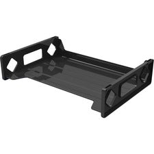 Deflecto Sustainable Office Stackable Desk Tray 2.75" Height x 16.13" Width x 9" Depth - Desktop - Stackable, Sturdy, Eco-friendly, Durable - 30% Recycled - Black - Plastic - 1 Each