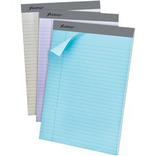 Ampad Pastel Perforated Pad 50 Sheets - 0.34" Ruled - 15 lb Basis Weight - Letter - 8 1/2" x 11" Sheet Size - Micro Perforated - 6 / Pack
