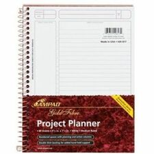 TOPS Ampad Gold Fibre Project Planner, 9 1/2" x 7 1/4" , Assorted Colors Small - 7 1/4" x 2/5" Sheet Size - White Sheet - Wire Bound - Assorted Cover - 0.4" Height x 7.3" Width