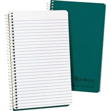 Ampad Oxford Narrow Rule Recycled Wirebound Notebook 80 Sheets - Wire Bound - 5" x 8" Sheet Size - White Paper - Green Kraft Cover - Micro Perforated, Easy Tear, Snag Resistant, WireLock, Subject, Hard Cover, Rigid - Recycled - 1 Each