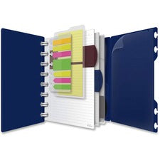 TOPS Versa Crossover Ruled Spiral Notebook 60 Sheets - Spiral - 24 lb Basis Weight - 6" x 9" Sheet Size - Navy Poly Cover - Repositionable, Pocket, Micro Perforated - 1 Each