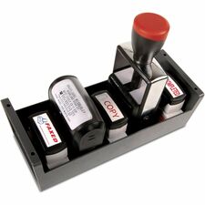 COSCO Standard Stamp/Dater Storage Tray 6 x Stamp - 3" Height x 3.62" Width x 8.87" Depth - Desktop - Lightweight, Durable - Gray - Plastic - 1 Each