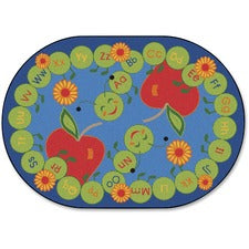 Carpets for Kids® Premium ABC Caterpillar Oval Seating Rug 113" Length x 81" Width - Oval