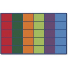 Carpets for Kids® Premium Color Rows 30-Space Seating Rug 13.33 ft Length x 100" Width - Rectangle
