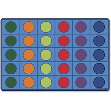 Carpets for Kids® Premium Color Seating Circles Rug 108" Length x 72" Width - Rectangle - Color Seating Circles