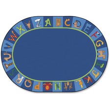 Carpets for Kids® Premium A to Z Animals Oval Area Rug Area Rug - 113" Length x 81" Width - Oval - A to Z Animals!