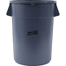 Genuine Joe 44-gallon Heavy-duty Trash Container 44 gal Capacity - Heavy Duty, Handle - 24" Height x 31.5" Width x 24" Depth - Gray - 1 Each