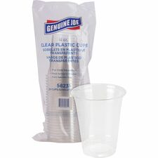 Genuine Joe 12 oz Clear Plastic Cups 12 fl oz - Clear - Plastic - Cold Drink, Beverage - 25 / Pack