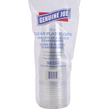 Genuine Joe 10 oz Clear Plastic Cups 10 fl oz - Clear - Plastic - Cold Drink, Beverage - 25 / Pack