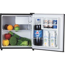 Lorell Compact Refrigerator 1.60 ft³ - Manual Defrost - Manual Defrost - Reversible - 1.60 ft³ Net Refrigerator Capacity - Black - Steel, Fiberglass, Plastic