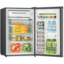 Lorell Compact Refrigerator 3.20 ft³ - Manual Defrost - Manual Defrost - Reversible - 3.20 ft³ Net Refrigerator Capacity - Black - Steel, Fiberglass, Plastic