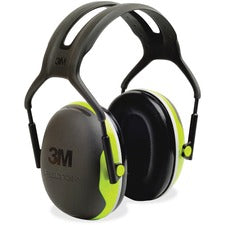 Peltor X4A Earmuffs Noise, Noise Reduction Rating Protection - Steel, Steel - Black, Green - Lightweight, Comfortable, Cushioned, Adjustable Headband, Durable - 1 Each