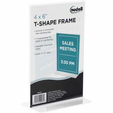 Golite nu-dell Double-sided Sign Holder 4" Width x 6" Height - Rectangular Shape - Double Sided - Self-standing - Signage, Photo, Notice - Plastic - 1 Each