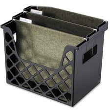 Officemate Recycled Desktop File Organizer 10.75" Height x 13.25" Width x 8.63" Depth - Desktop - Compact, Portable - 30% Recycled - Black - Plastic - 1 Each