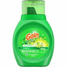 Gain Liquid Laundry Detergent For Clothing, Laundry - 25 fl oz (0.8 quart) - Original Scent - Recommended For: Dirt Remover - Green - 6 / Carton
