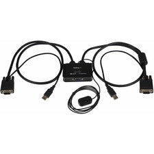 StarTech.com 2 Port USB VGA Cable KVM Switch - USB Powered with Remote Switch 2 Computer(s) - 1 Local User(s) - 2048 x 1536 - 2 x USB - 1 x VGA